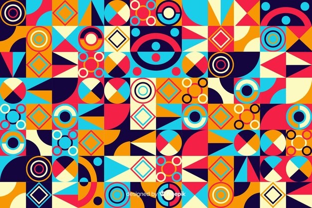 马赛克抽象平面几何构成图形花纹