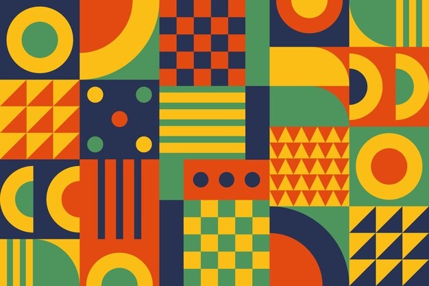 马赛克抽象平面几何构成图形花纹