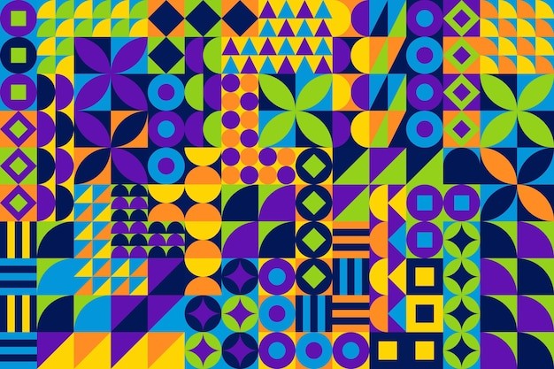 马赛克抽象平面几何构成图形花纹