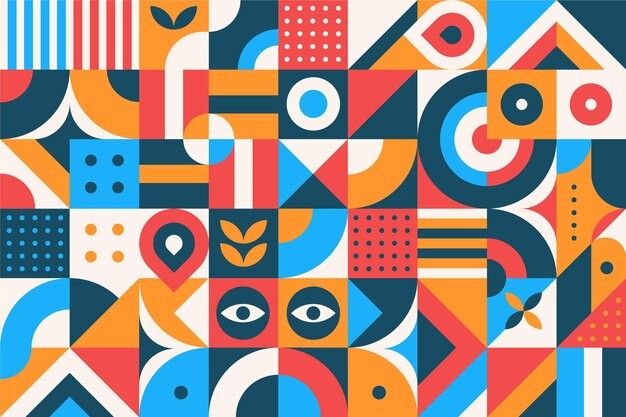 马赛克抽象平面几何构成图形花纹