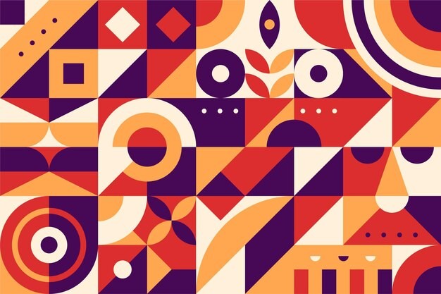 马赛克抽象平面几何构成图形花纹