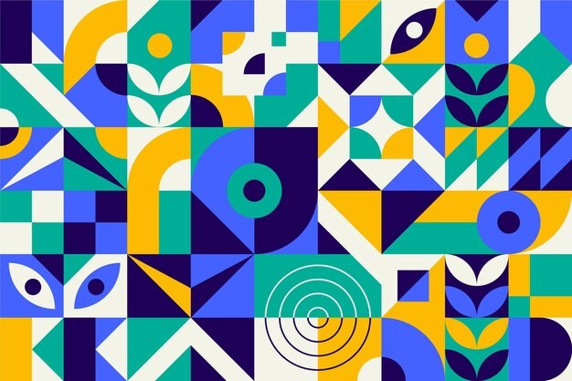 马赛克抽象平面几何构成图形花纹