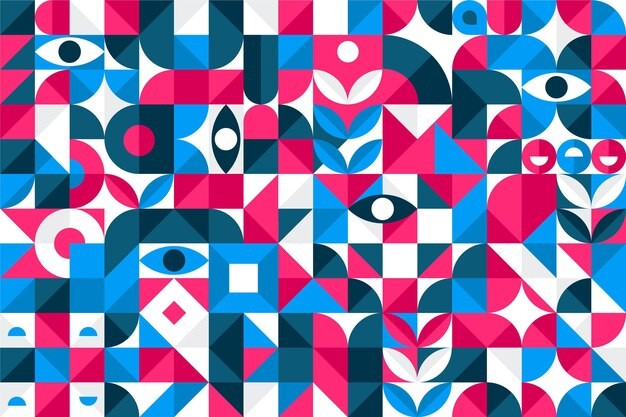 马赛克抽象平面几何构成图形花纹