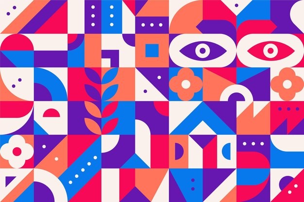 马赛克抽象平面几何构成图形花纹