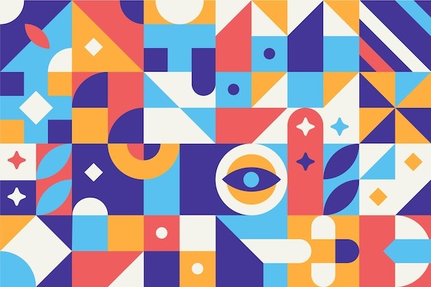 马赛克抽象平面几何构成图形花纹