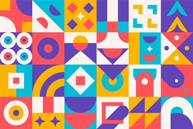 马赛克抽象平面几何构成图形花纹