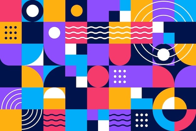 马赛克抽象平面几何构成图形花纹