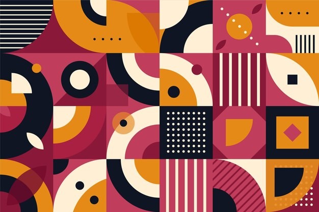 马赛克抽象平面几何构成图形花纹