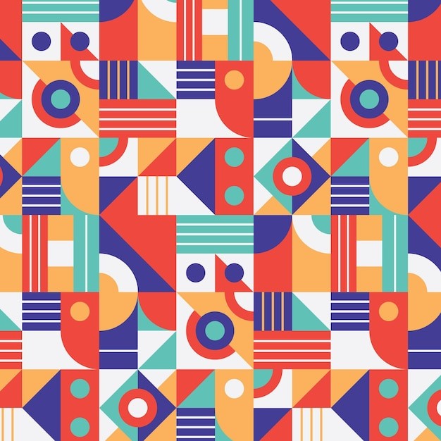 马赛克抽象平面几何构成图形花纹