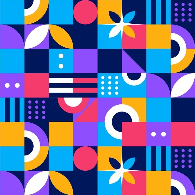 马赛克抽象平面几何构成图形花纹