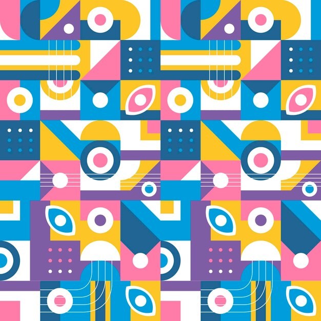 马赛克抽象平面几何构成图形花纹