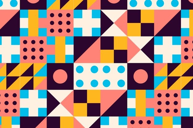 马赛克抽象平面几何构成图形花纹