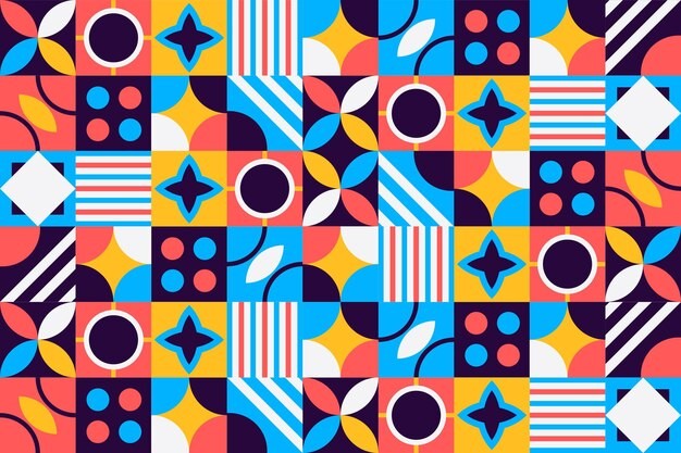 马赛克抽象平面几何构成图形花纹