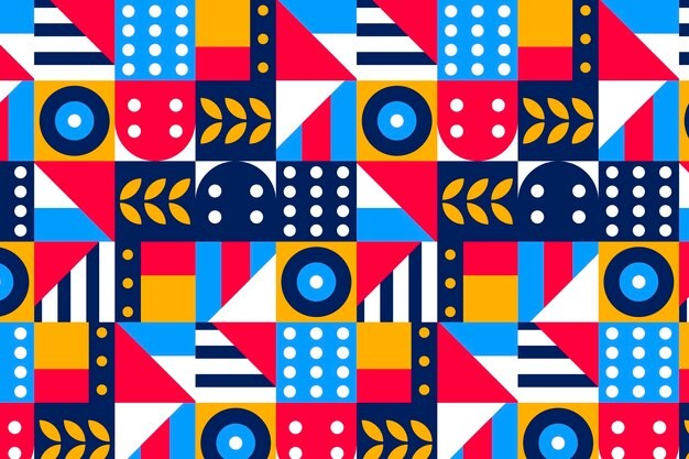 马赛克抽象平面几何构成图形花纹