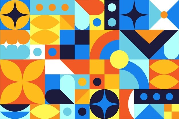 马赛克抽象平面几何构成图形花纹