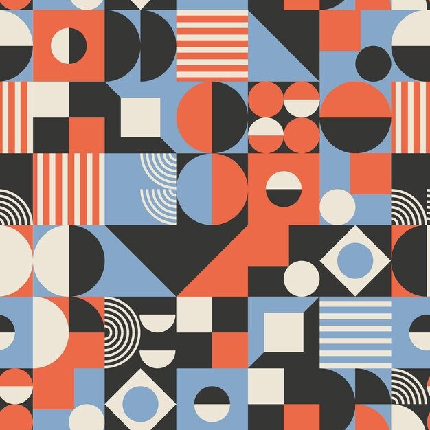 马赛克抽象平面几何构成图形花纹