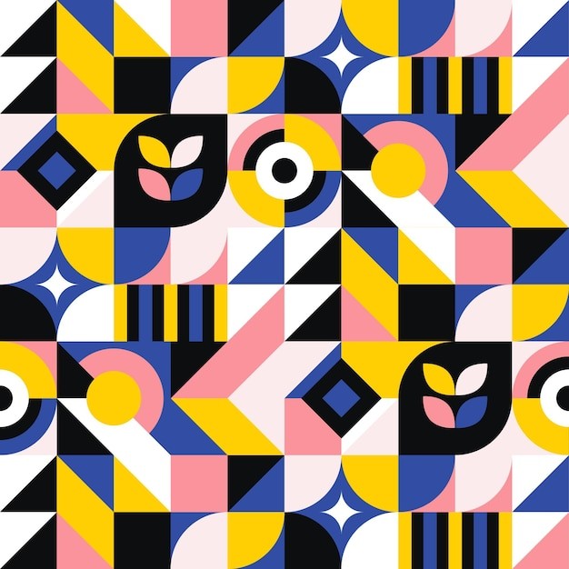 马赛克抽象平面几何构成图形花纹