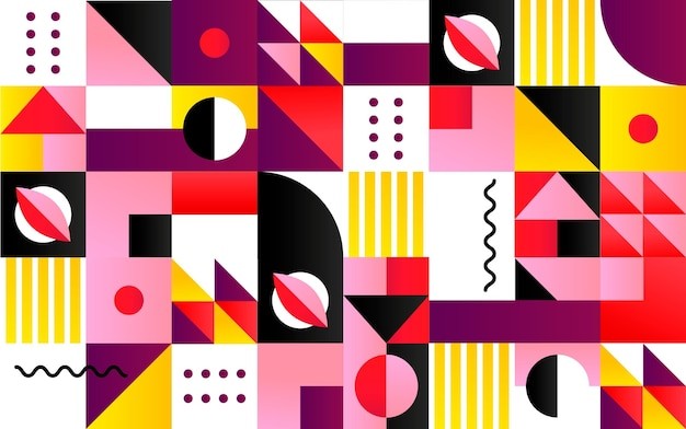 马赛克抽象平面几何构成图形花纹