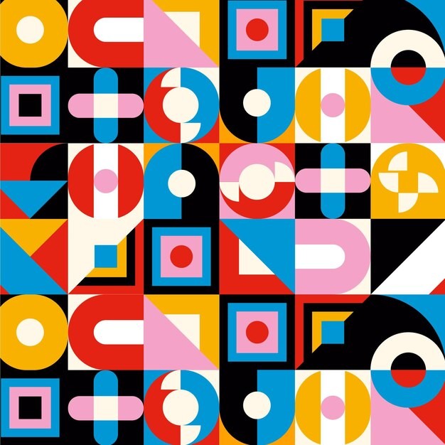 马赛克抽象平面几何构成图形花纹