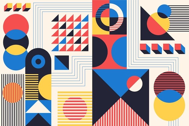 马赛克抽象平面几何构成图形花纹