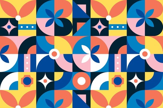 马赛克抽象平面几何构成图形花纹