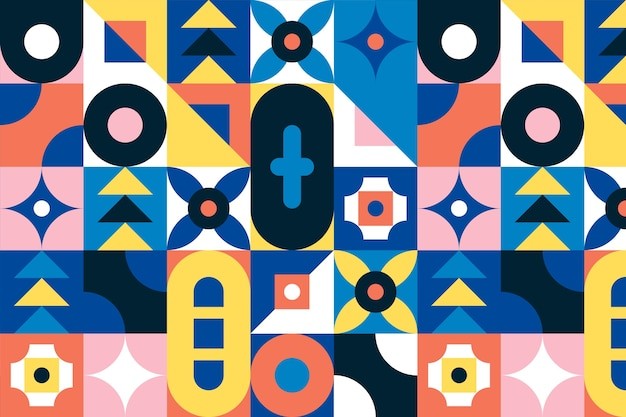 马赛克抽象平面几何构成图形花纹