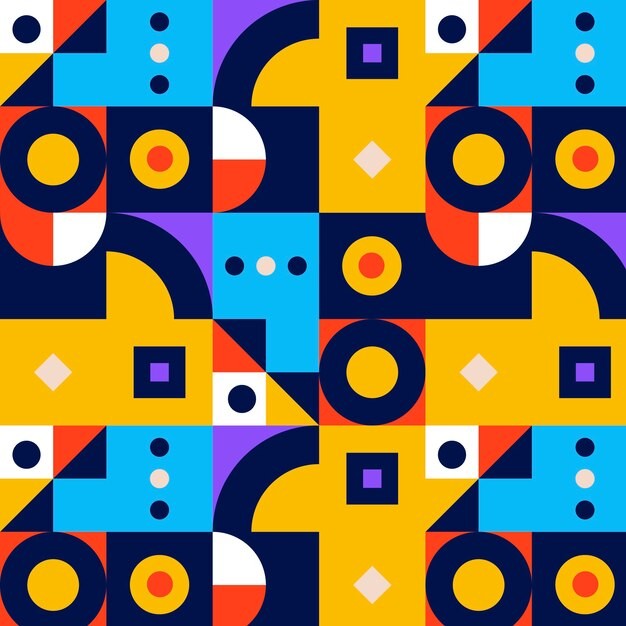 马赛克抽象平面几何构成图形花纹