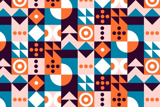 马赛克抽象平面几何构成图形花纹