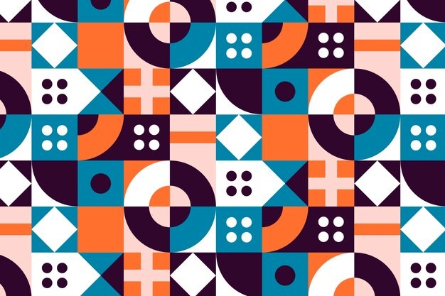 马赛克抽象平面几何构成图形花纹