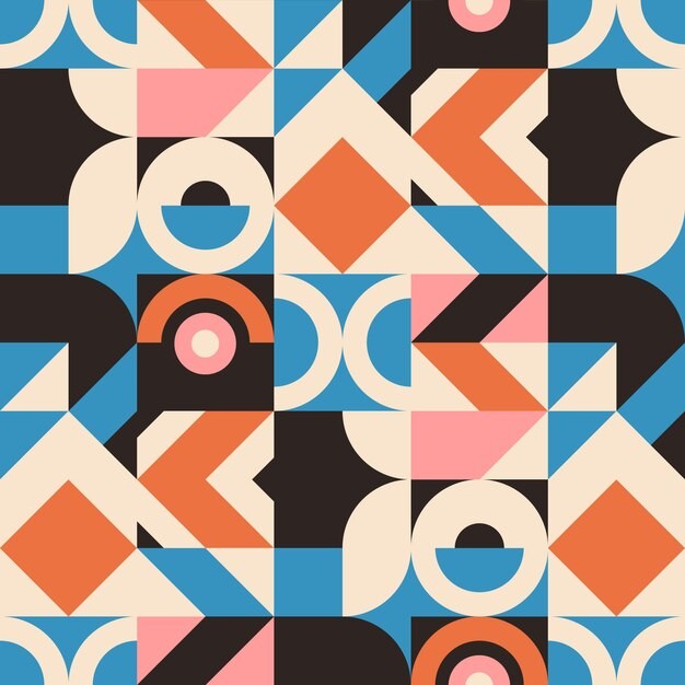 马赛克抽象平面几何构成图形花纹