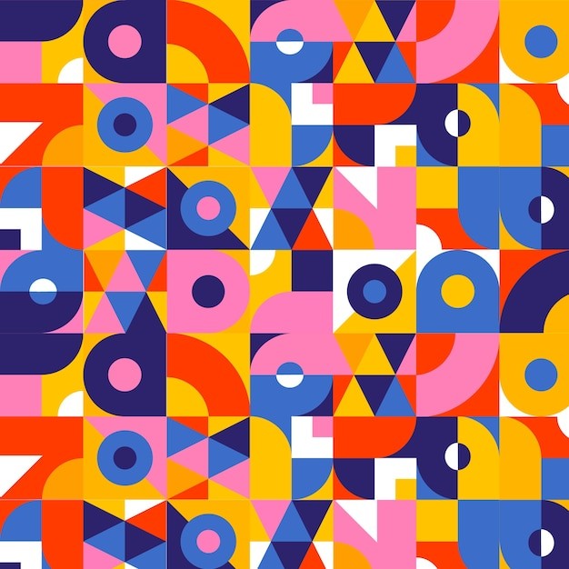 马赛克抽象平面几何构成图形花纹