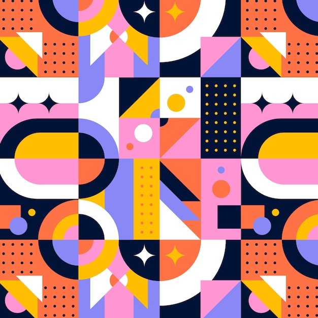 马赛克抽象平面几何构成图形花纹