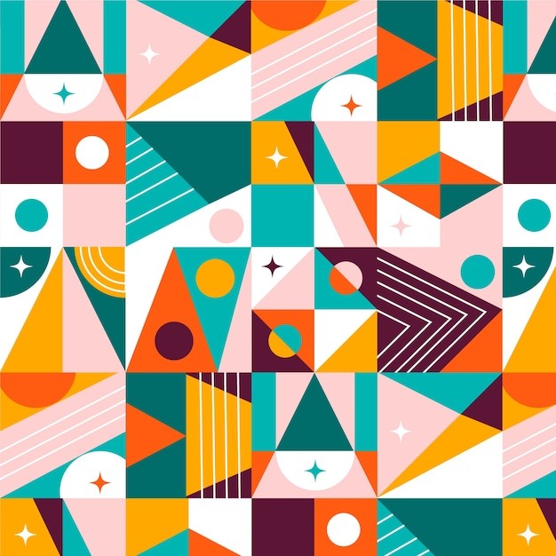 马赛克抽象平面几何构成图形花纹