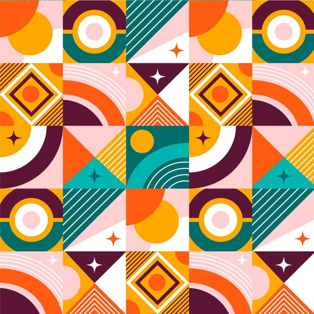 马赛克抽象平面几何构成图形花纹