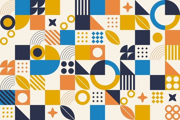 马赛克抽象平面几何构成图形花纹