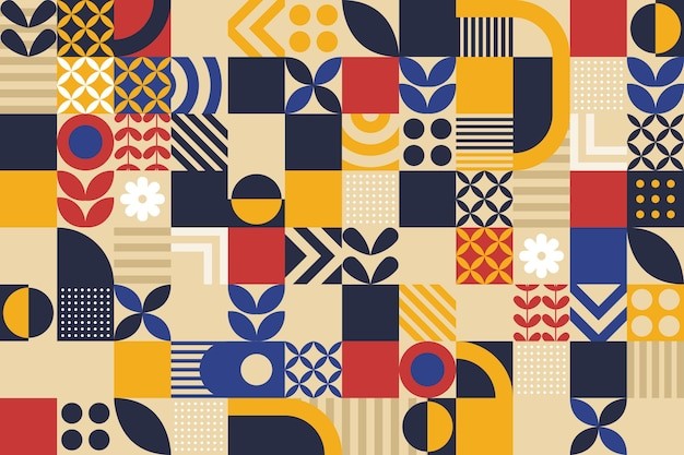 马赛克抽象平面几何构成图形花纹