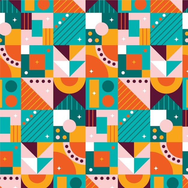 马赛克抽象平面几何构成图形花纹