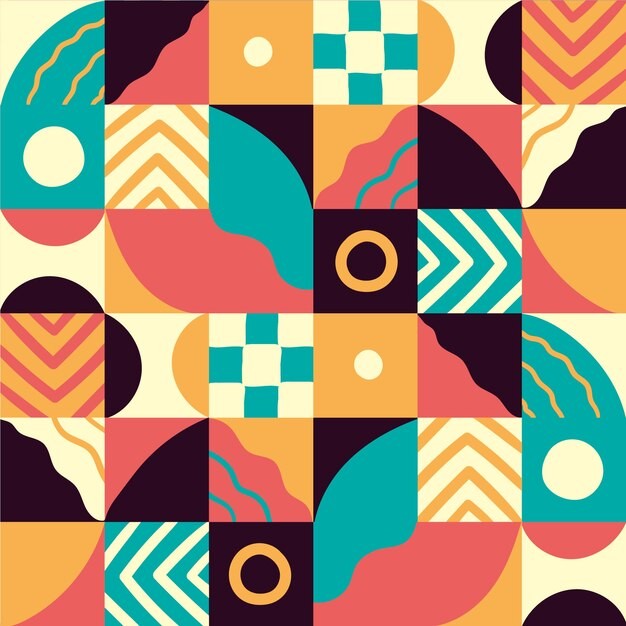 马赛克抽象平面几何构成图形花纹