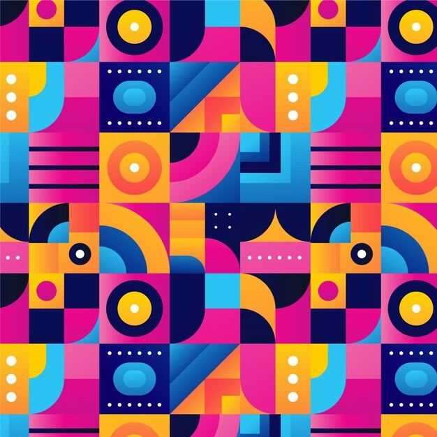 马赛克抽象平面几何构成图形花纹