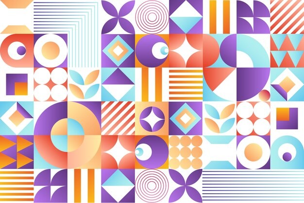 马赛克抽象平面几何构成图形花纹