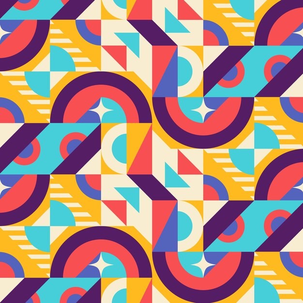 马赛克抽象平面几何构成图形花纹