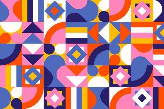 马赛克抽象平面几何构成图形花纹