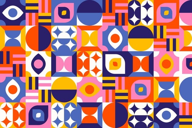 马赛克抽象平面几何构成图形花纹