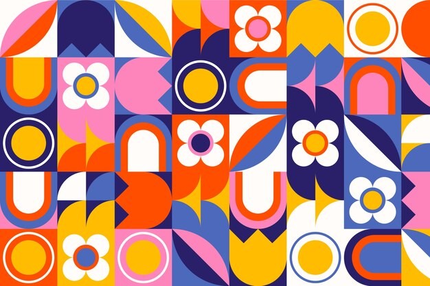 马赛克抽象平面几何构成图形花纹