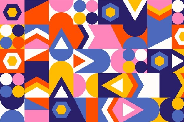 马赛克抽象平面几何构成图形花纹