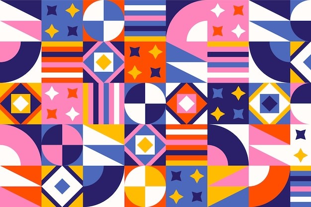 马赛克抽象平面几何构成图形花纹