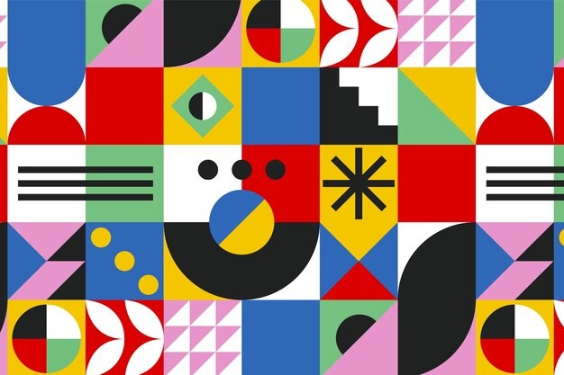 马赛克抽象平面几何构成图形花纹