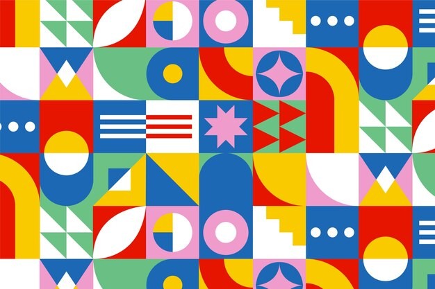 马赛克抽象平面几何构成图形花纹