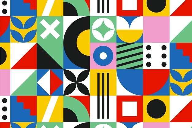 马赛克抽象平面几何构成图形花纹