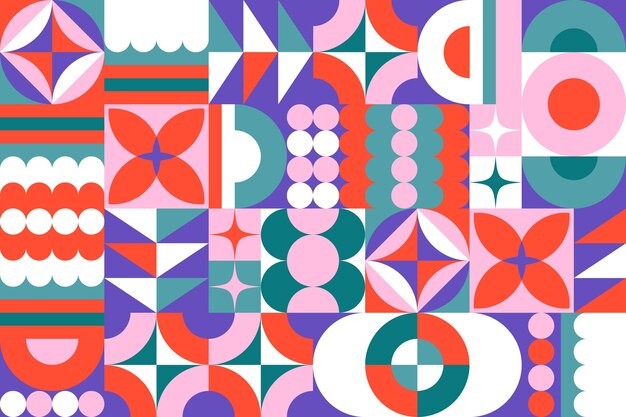 马赛克抽象平面几何构成图形花纹